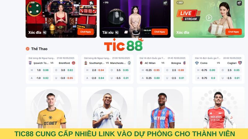 TIC88 cung cấp nhiều link vào dự phòng cho thành viên