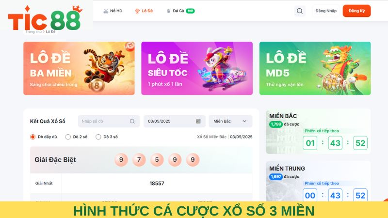 Tham gia kiếm thưởng với hình thức lô đề 3 miền